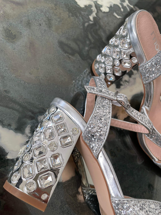 Manja stone heels silver