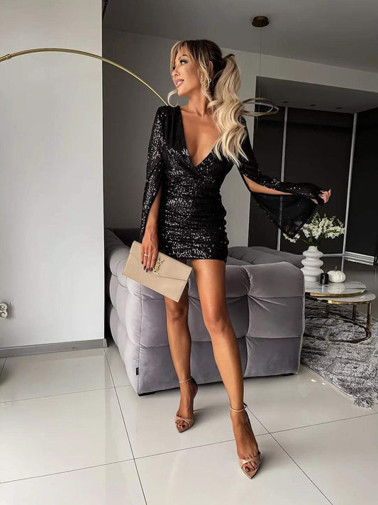 Marlie dress Black palliet -L1368 34567 556