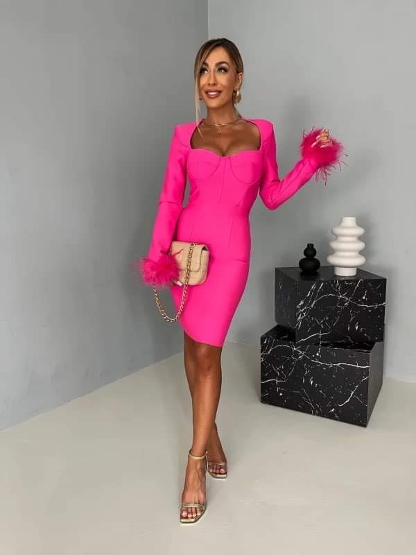 Maze dress fuschia -612206