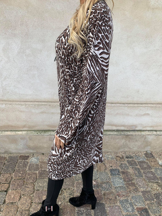 nivana tunika kjole brownstrip