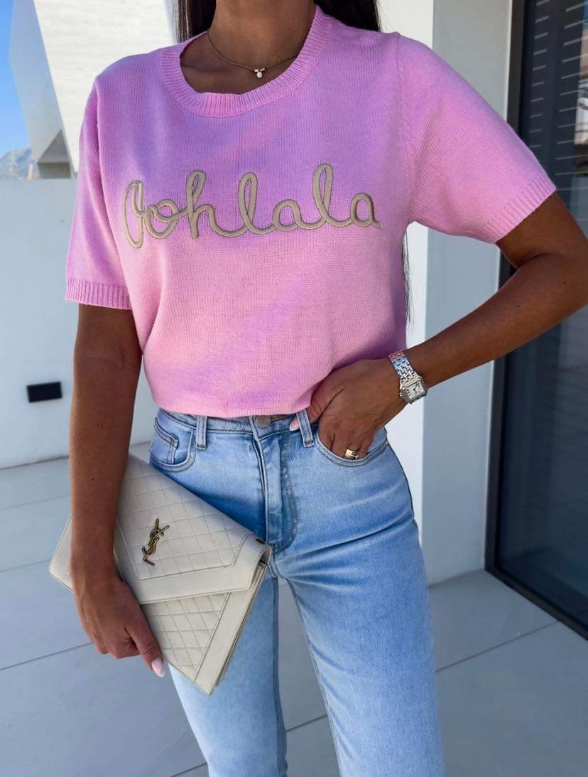 Ohla knit tee Rose -AM227 5432