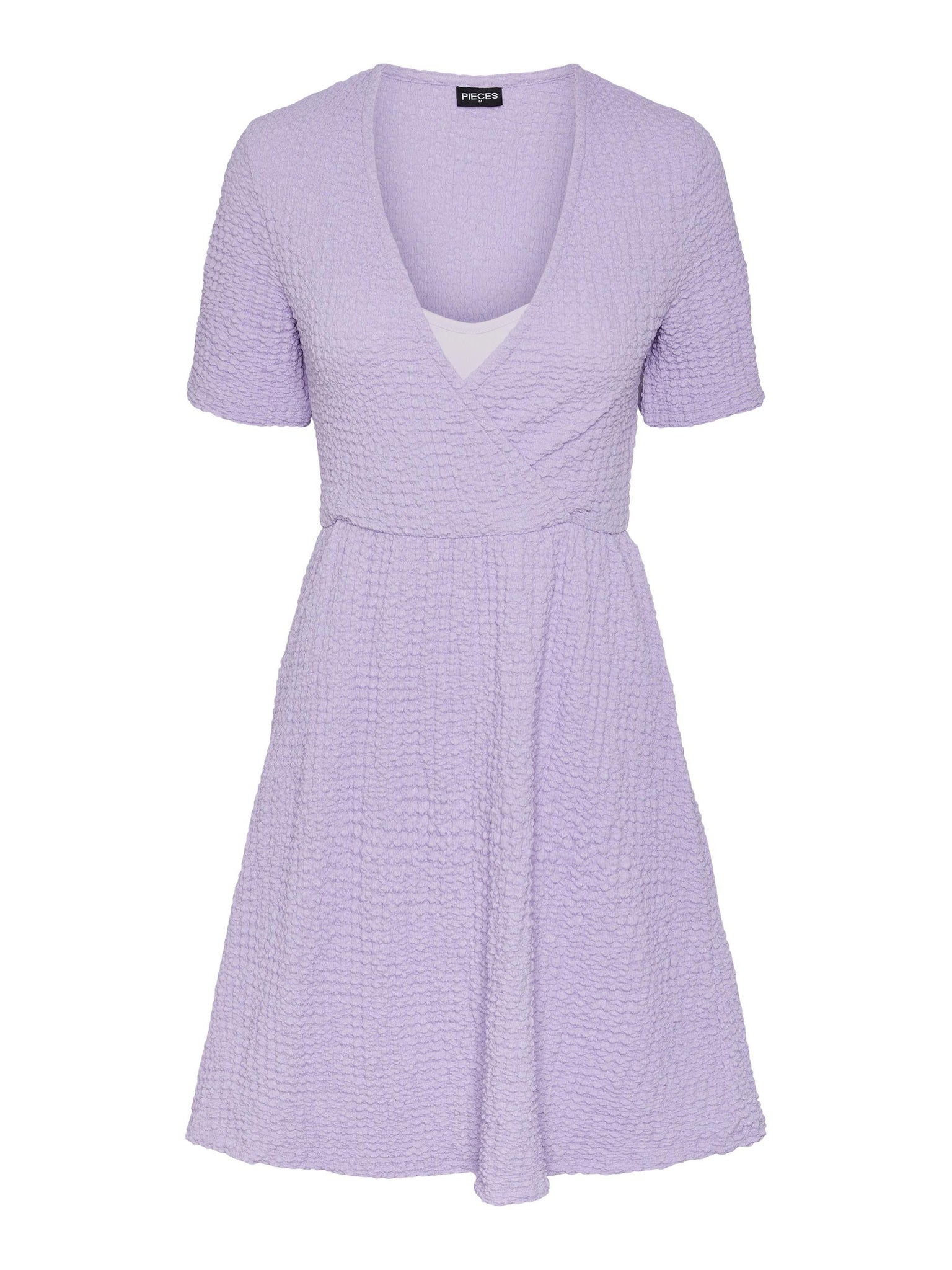 PCAMY SS SHORT V-NECK DRESS D2D lavender 556 34567