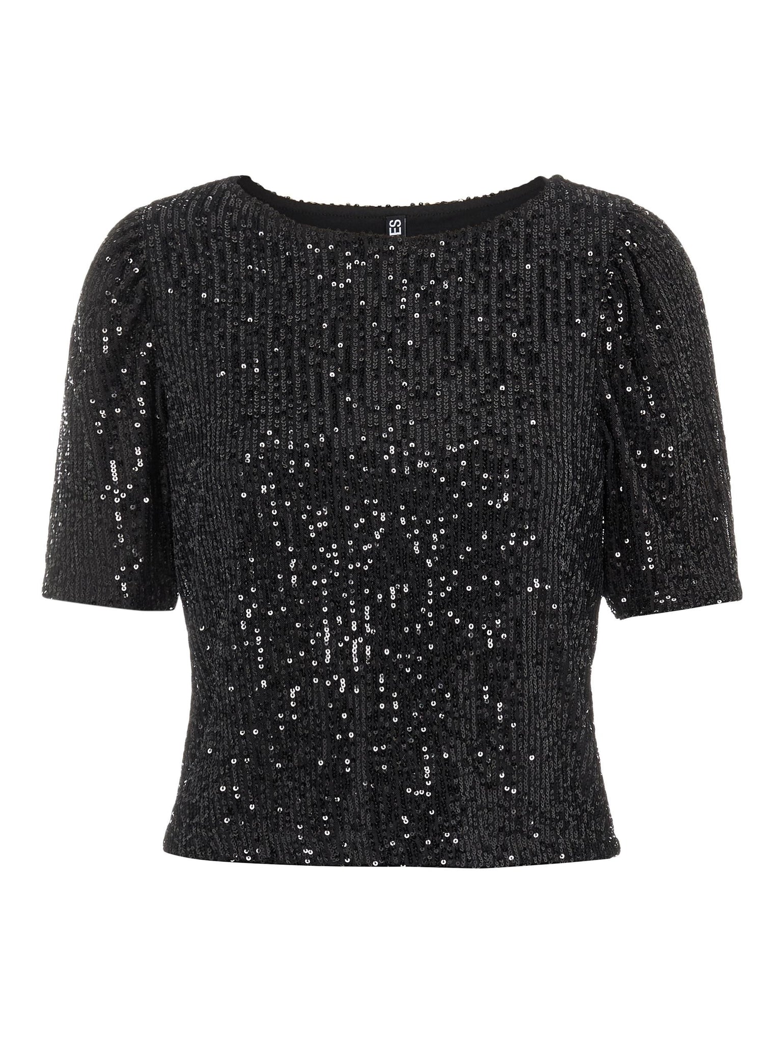 PCDELPHIA SS O NECK TOP black 556
