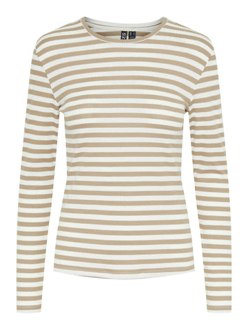 PCRUKA LS TOP NOOS BC Silver Mink/Stripes 556