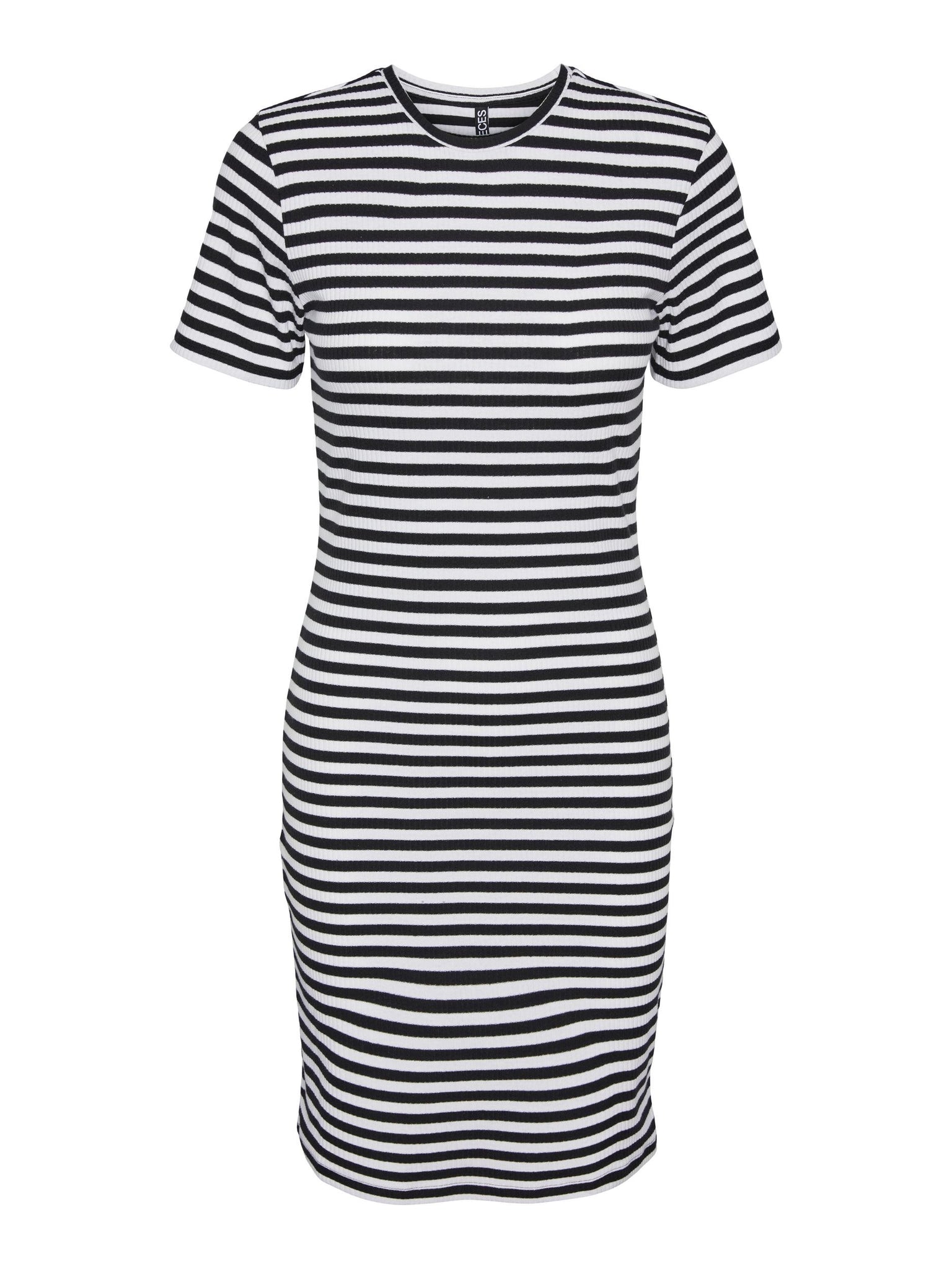 PCRUKA SS DRESS NOOS BC cloud dancer/black 556