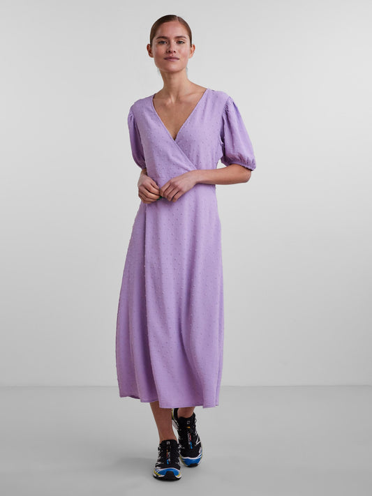 PCVIVI SS MIDI DRESS prism  lavendula 556