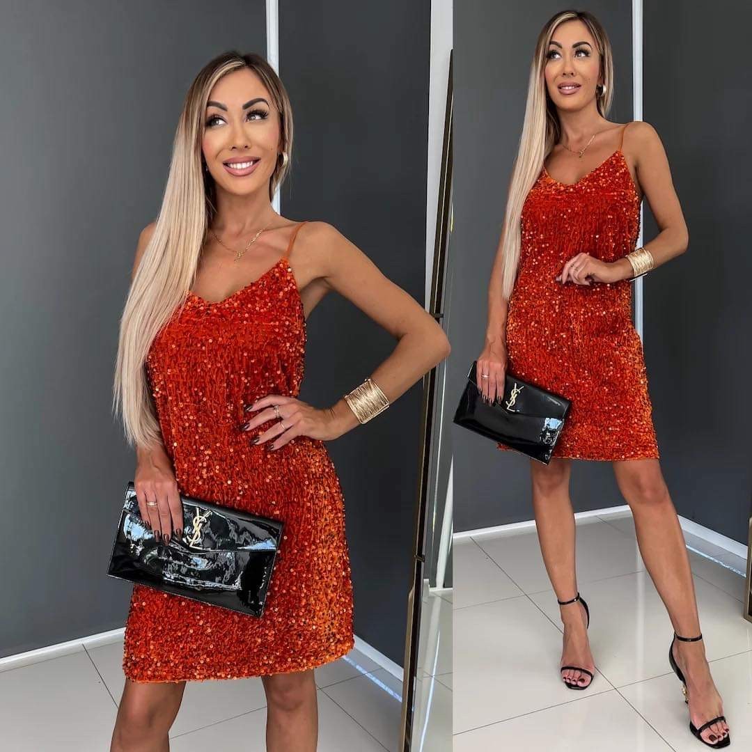 Sandra dress orange - L1360 556 34567