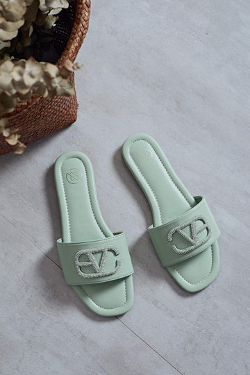 Taniia slippers green -GG-69
